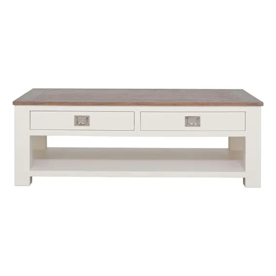 Hyatt Coffee Table 130cm in Mindi Dark Driftwood / Mangowood Ivory