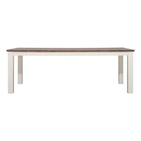 Hyatt Fixed Dining Table 250cm in Mindi Dark Driftwood / Mangowood Ivory