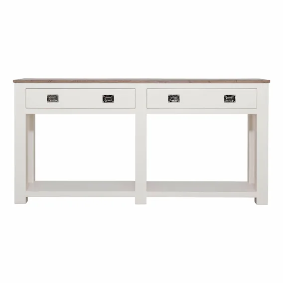 Hyatt Console Table 180cm in Mindi Dark Driftwood / Mangowood Ivory