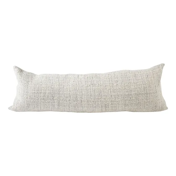 Ida Feather Fill Lumbar Cushion120x40cm in Off White / Slate