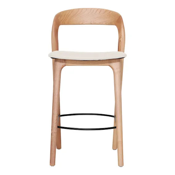Inca Bar Chair in PU White / Ash Natural