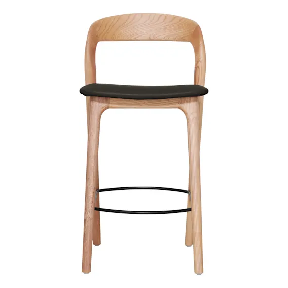 Inca Bar Chair in PU Black / Ash Natural