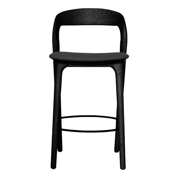 Inca Bar Chair in PU Black / Ash Black