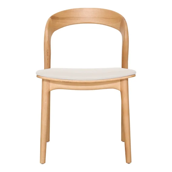 Inca Dining Chair in PU White / Ash Natural