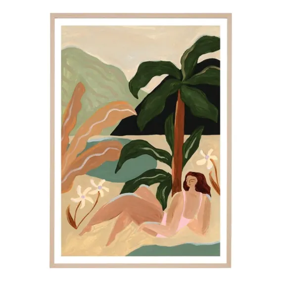 Island Green 1 Framed Print in 100 x 140cm