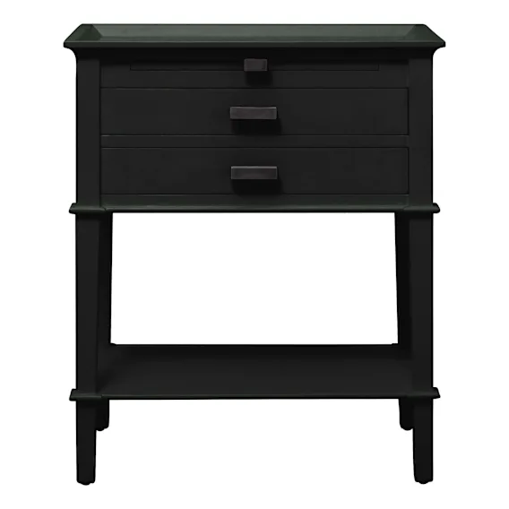 Island Bedside Table High with Shelf in Mangowood Black