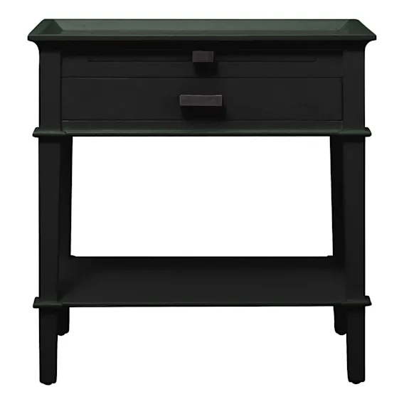 Island Bedside Table Low with Shelf in Mangowood Black