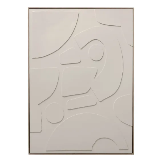 Ivory Shapes 1 Box Framed Canvas in 103 x 143cm