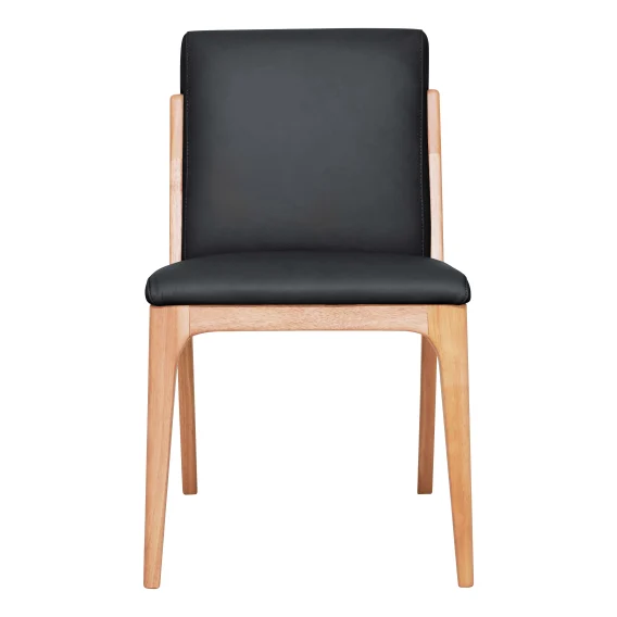Jensen Dining Chair in Leather Black / Clear