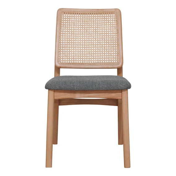 Jonas Dining Chair in Rattan / Talent Dark Grey