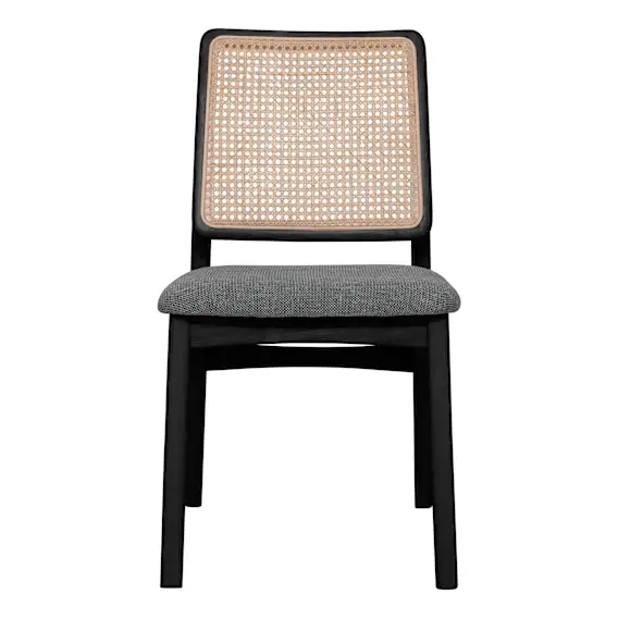 Jonas Dining Chair in Rattan / Talent Dark Grey / Black