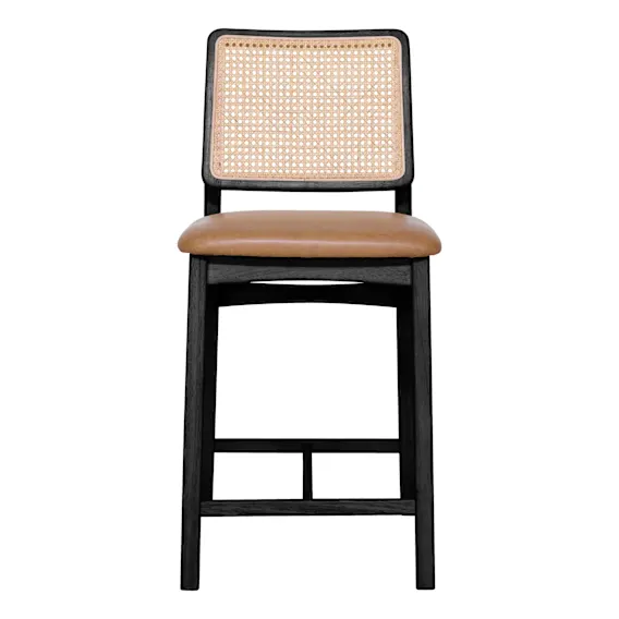 Jonas Bar Chair in Urbane Leather Light Brown / Black