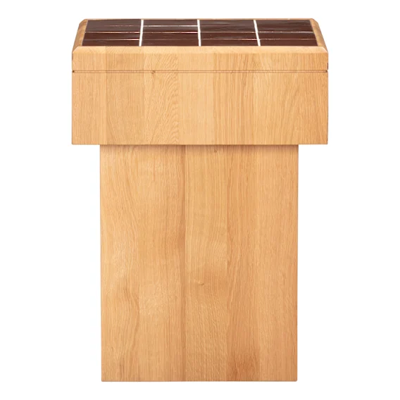 Jolie Side Table in Ceramic Chocolate / Oak