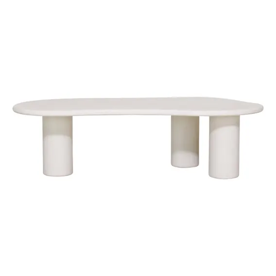 Juniper Coffee Table 120cm in Rendered Concrete White