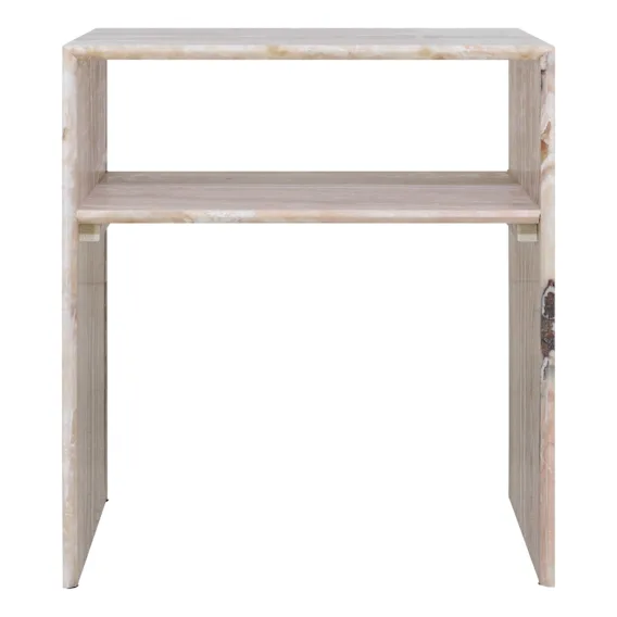 Juno Bedside Table 55cm in Marble Sandy Beige