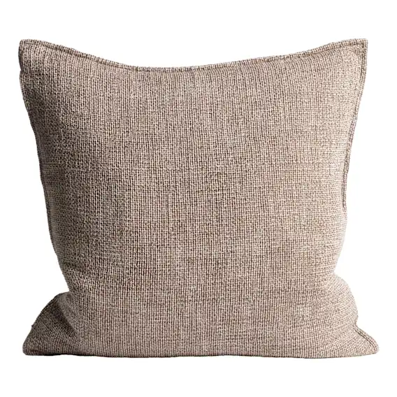 Kenji Feather Fill Cushion 50x50cm in Taupe / Off White