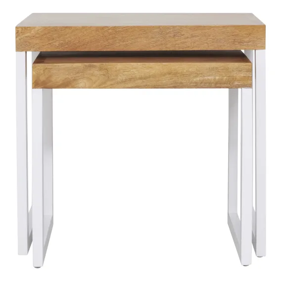 Kortina Nest of Tables in Mangowood / White Leg