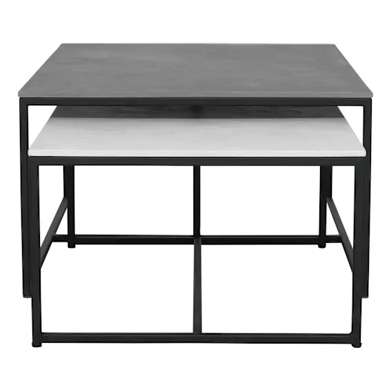 Levi Coffee Table Nest 80cm in Light Grey Two Tone Concrete Render