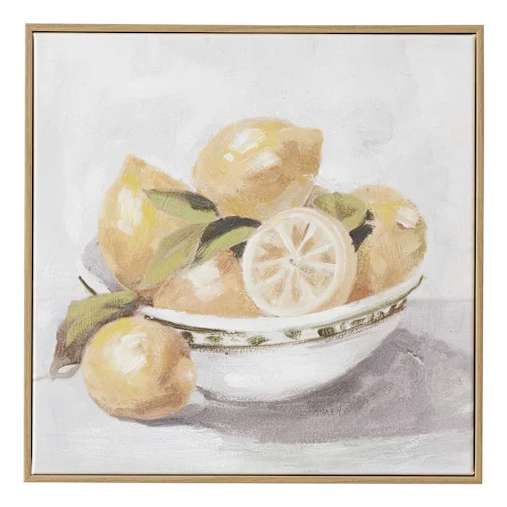 Lemons Box Framed Canvas in 40 x 40cm