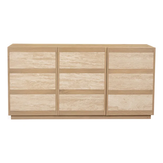 Leola Buffet 160cm in Italian Travertine / Sandblast Oak