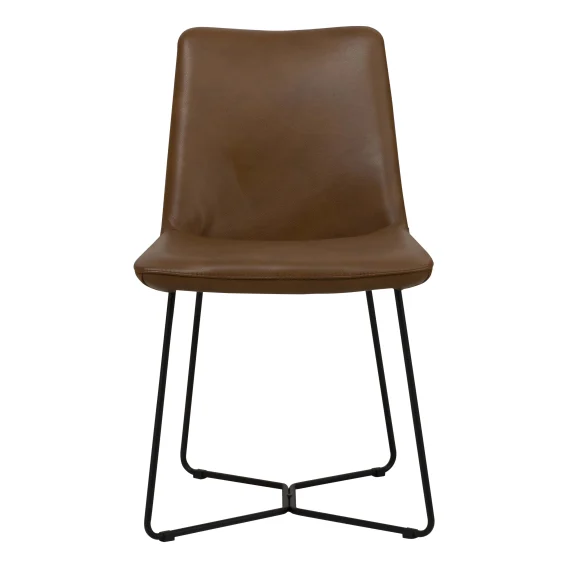 Lima Dining Chair in Missouri Leather Brown / Black