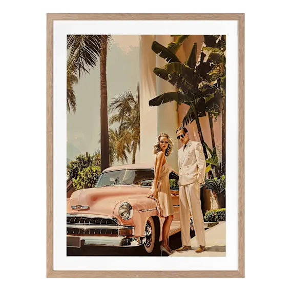 Linen Blush Framed Print in 55 x 70cm