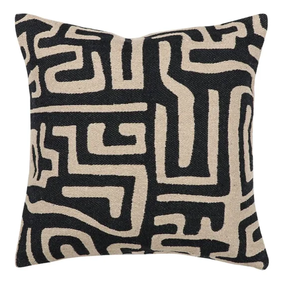 Loren Feather Fill Cushion 50x50cm in Black