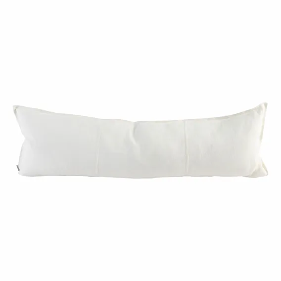 Luca Feather Fill Lumbar Cushion 120x40cm in Off White