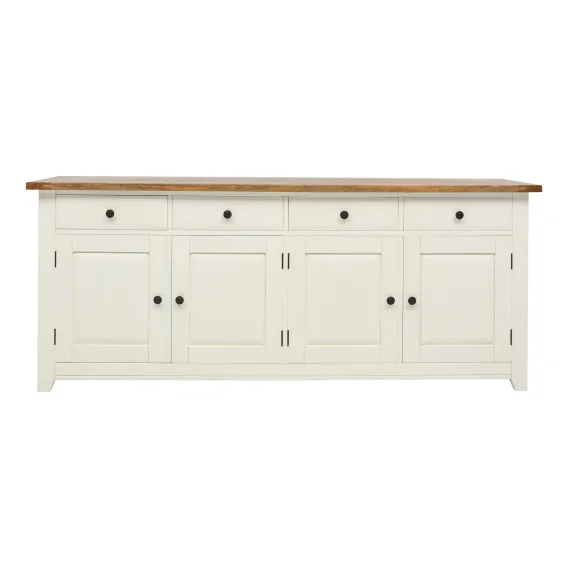 Mango Creek 4 Door Buffet 208cm in Clear Lacquer / White