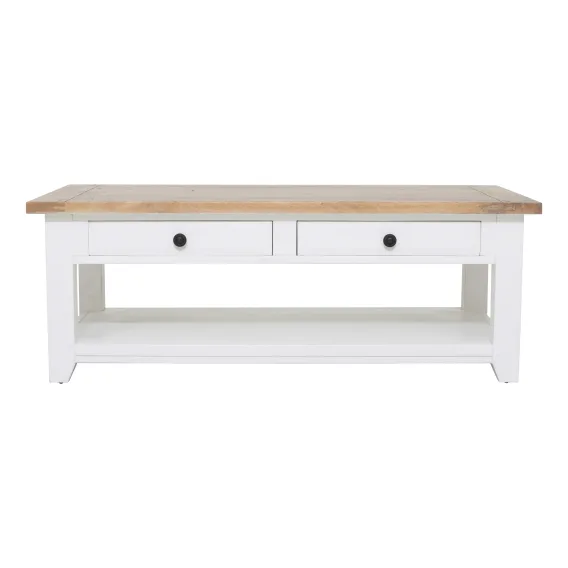 Mango Creek Coffee Table 130cm in Clear Lacquer / White