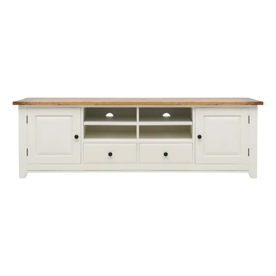 Mango Creek Entertainment Unit 207cm in Clear Lacquer / White