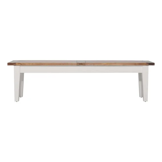 Mango Creek Bench 170cm (For 210 Dining Table) in White / Clear Lacquer