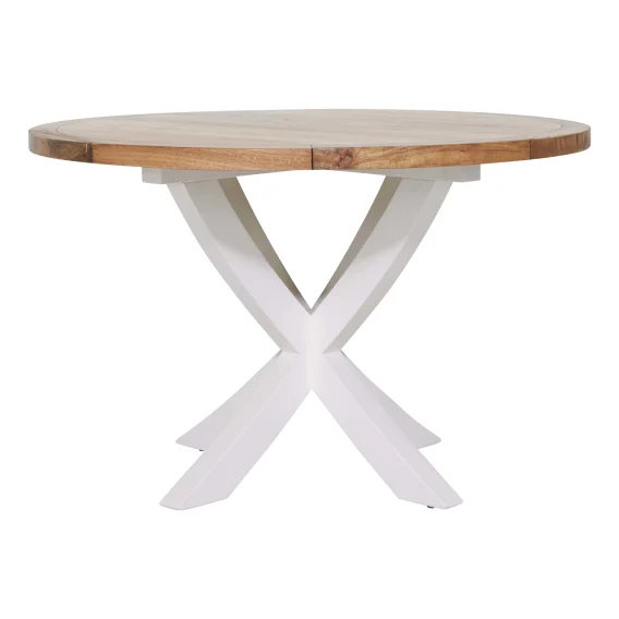 Mango Creek Round Dining Table 120cm in White / Clear