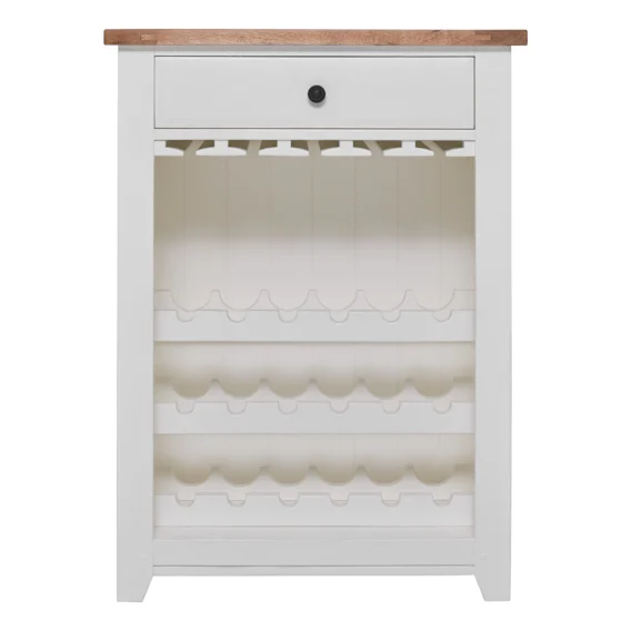 Mango Creek Wine Cabinet in White / Clear