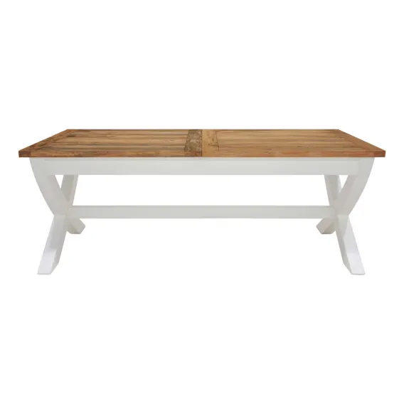 Mango Creek X Leg Extension Dining Table 210-310cm in White / Clear