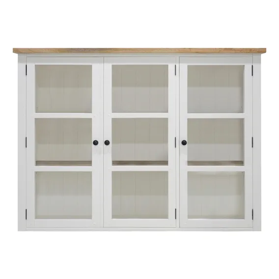 Mango Creek Hutch for 3 Door Buffet in White / Clear Lacquer