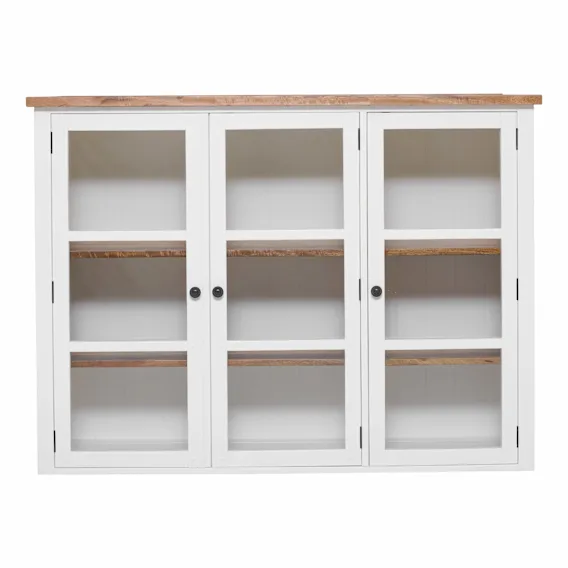 Mango Creek Hutch for 3 Door Buffet in White / Clear