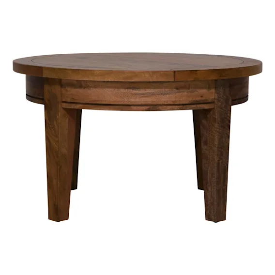 Mango Creek Round Coffee Table 80cm in Rustic Chocolate