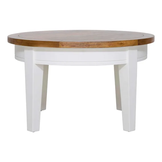 Mango Creek Round Coffee Table 80cm in White / Clear