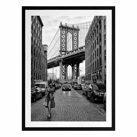 Manhattan Bridge Framed Print in 55 x 70cm