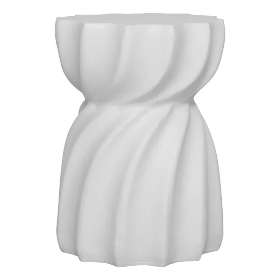 Margot Side Table 35.5x47cm in Cement / Fibreglass White