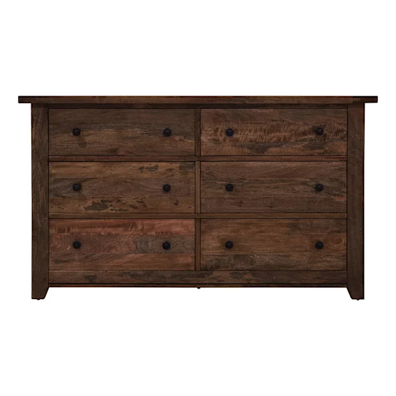 Mango Creek 6 Drawer Dresser in Rustic Chocolate