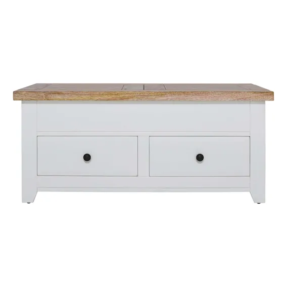 Mango Creek Storage Coffee Table in Clear / White