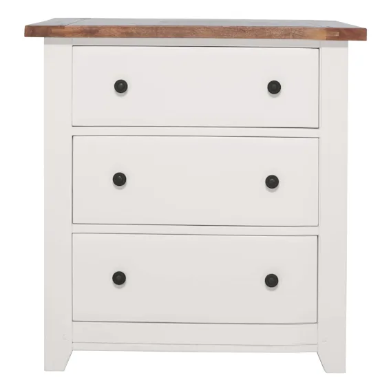 Mango Creek 3 Drawer Dresser in Clear Lacquer / White