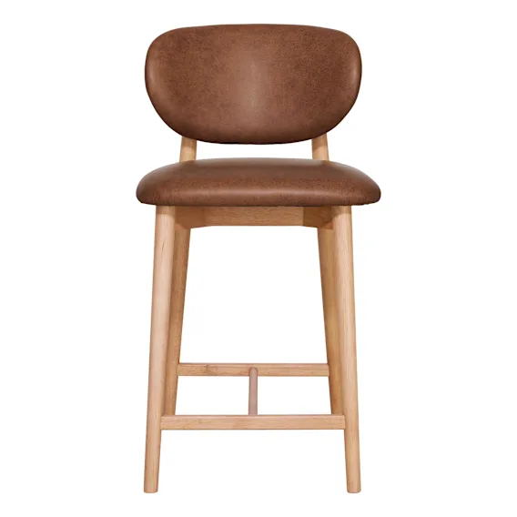 Malfa Bar Chair in Urbane Leather Dark Brown / Clear