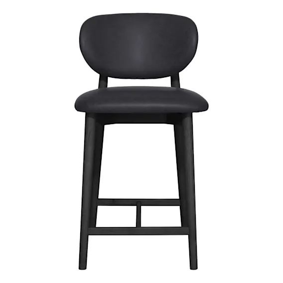 Malfa Bar Chair in Leather Black / Black