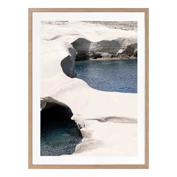 Mediterranean Cove Framed Print in 55 x 70cm