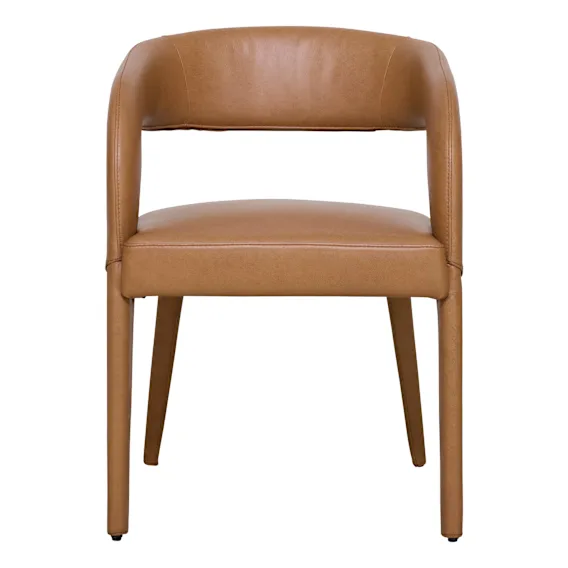 Meld Dining Chair in Urbane Leather Light Brown