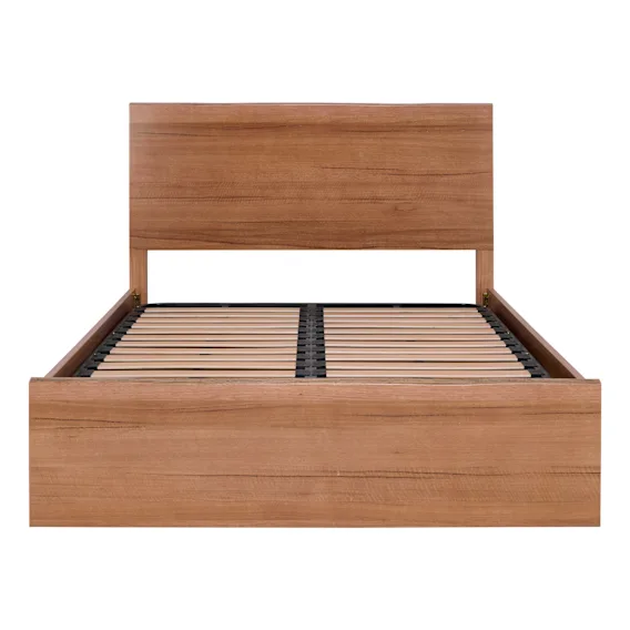 Melba Queen Bed Frame w/ Gas Lift Storage in West Australian Marri