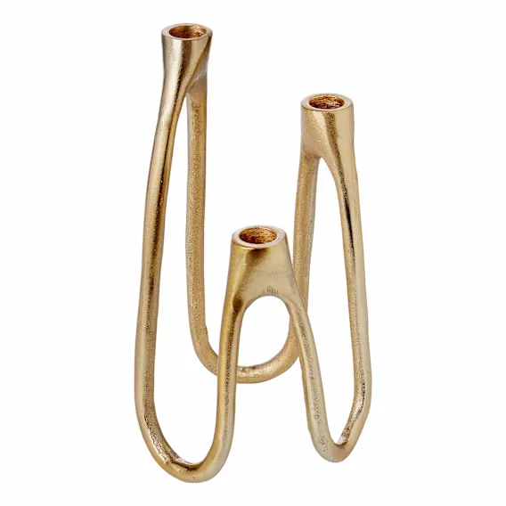 Metal Tiered Candleholder 19x29cm in Gold